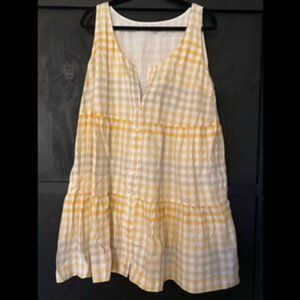 Button-Front Tiered Mini Dress